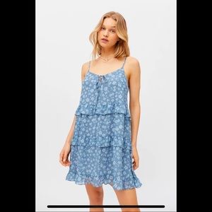Urban Outfitters- Dress Forum Tie-Front Tiered Mini Dress